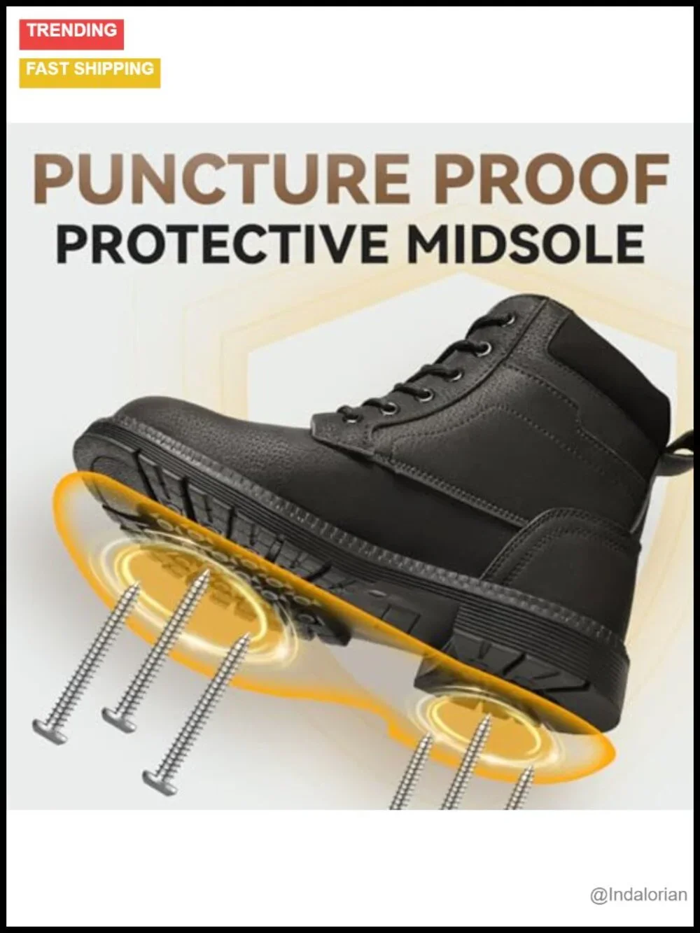 Steel Toe Work Boots Waterproof Slip Resistant ASTM Safety Shoes Anti-puncture